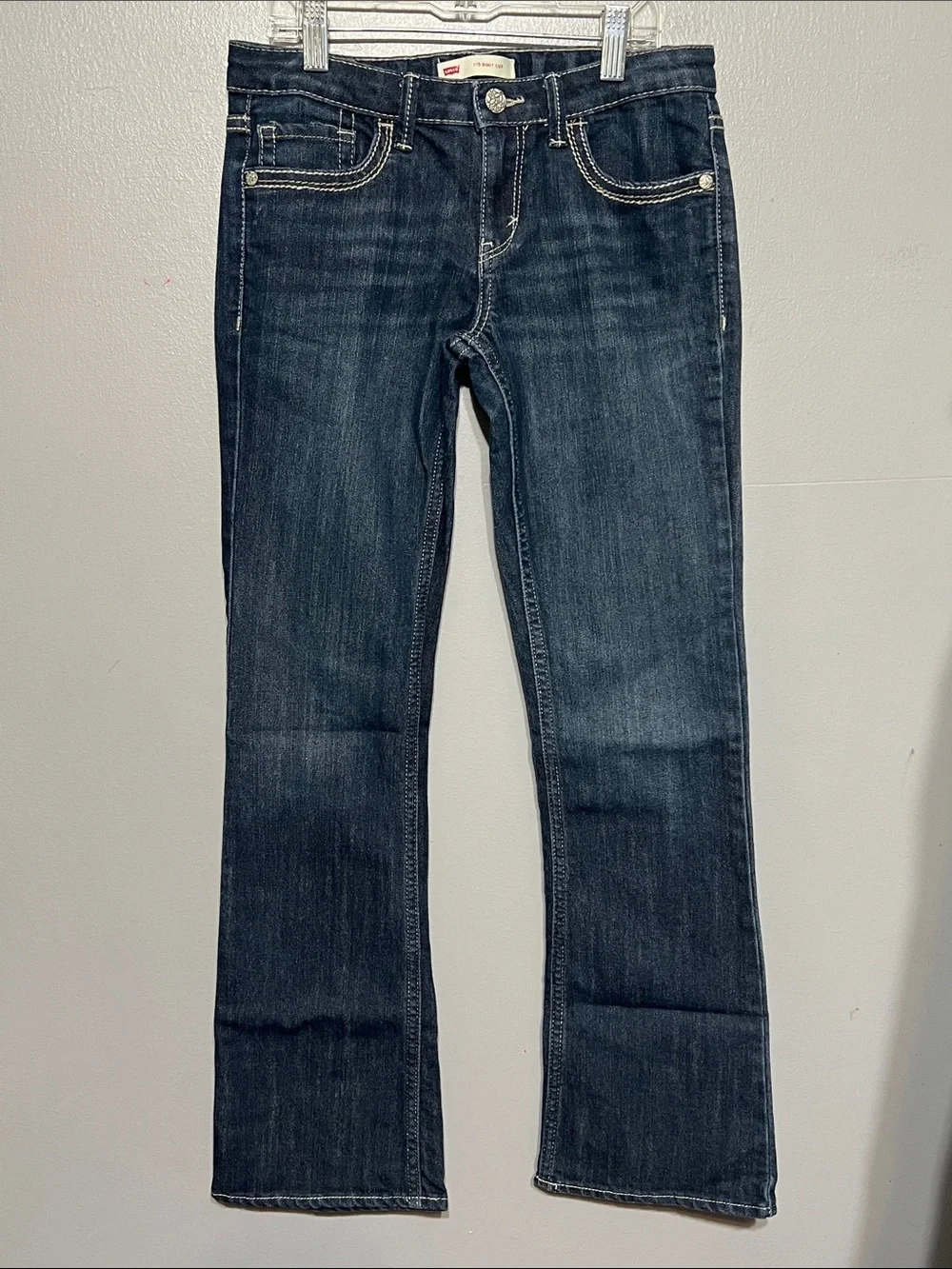 Levi's 715 Bootcut Jeans Girls Size 14R Classic Blue Stretch Denim